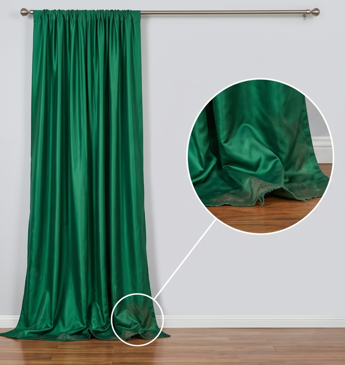 Custom Drapery Hem Before