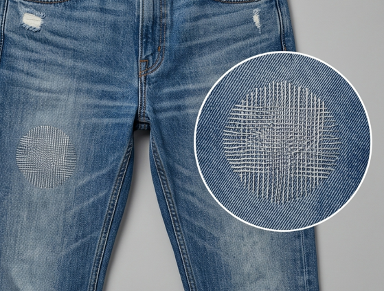 Torn Denim Repair After